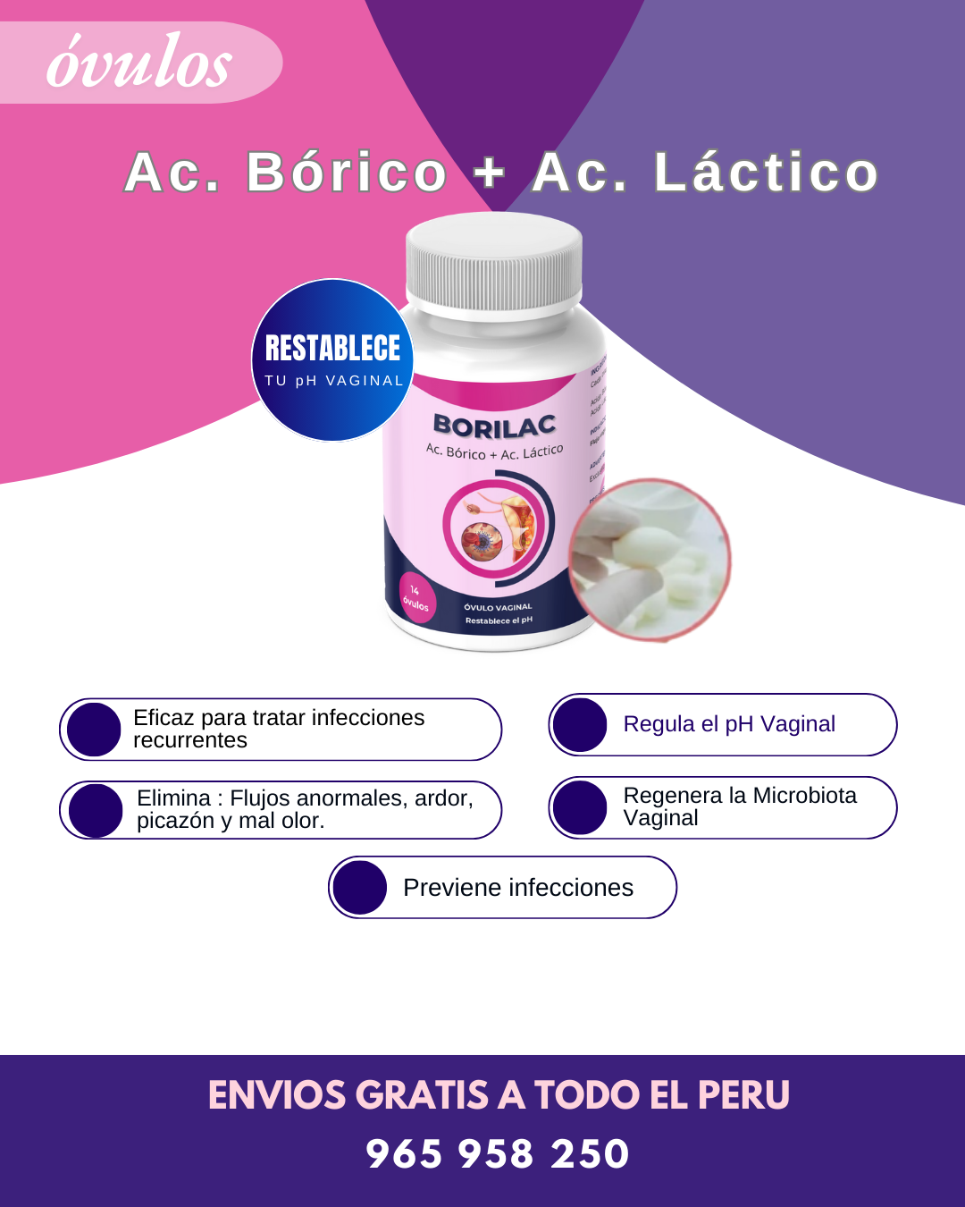 BORILAP (OVULOS DE ACIDO BORICO Y ACIDO LACTICO)