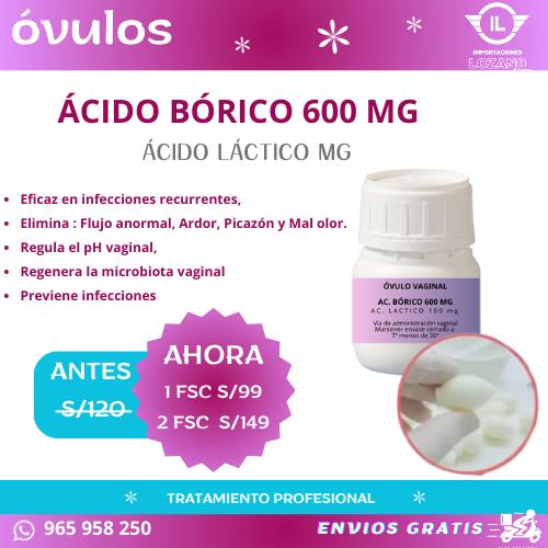 BORILAP (OVULOS DE ACIDO BORICO Y ACIDO LACTICO)