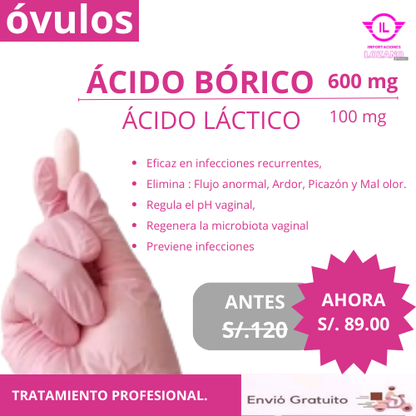 OVULOS DE ACIDO BORICO Y ACIDO LACTICO
